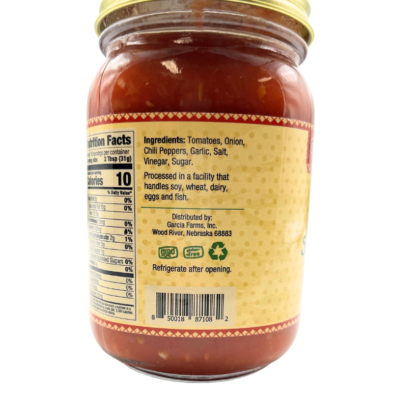 Salsa Fuego | Extra Hot Salsa | 16 oz. | Gluten Free | Authentic Nebraska Salsa | Fresh | Made with Vine-Ripened Tomatoes | Perfect Blend of Peppers, Onions, and A Hint of Cilantro and Lime | Pairs Perfect With Any Meal | Feel The Burn |