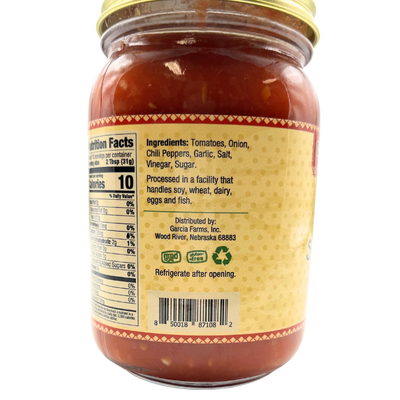 Salsa Fuego | Extra Hot Salsa | 16 oz. | Gluten Free | Authentic Hot Nebraska Salsa | Fresh | Made with Vine-Ripened Tomatoes | Burst Of Heat | Case of 6 | Shipping Included
