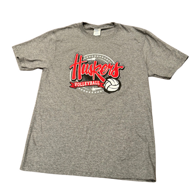 Nebraska Huskers Volleyball T-shirt | Graphite Grey | Soft Blend Material | GBR Volleyball Apparel | Licensed Sports Apparel | Multiple Sizes