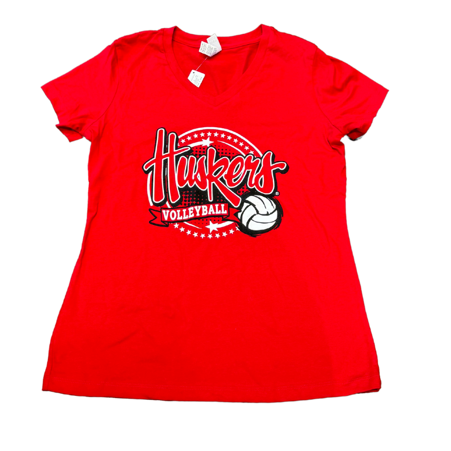 Nebraska Huskers Volleyball T-shirt | Red | Soft Blend Material | GBR Volleyball Apparel | Licensed Sports Apparel | Multiple Sizes