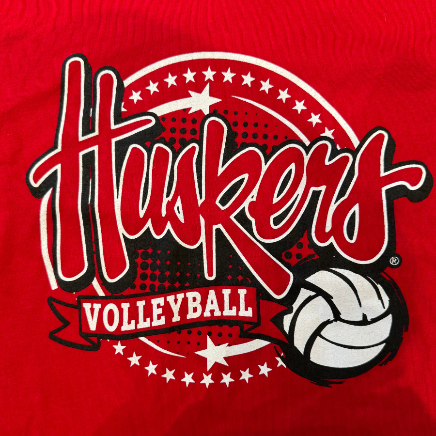 Nebraska Huskers Volleyball T-shirt | Red | Soft Blend Material | GBR Volleyball Apparel | Licensed Sports Apparel | Multiple Sizes