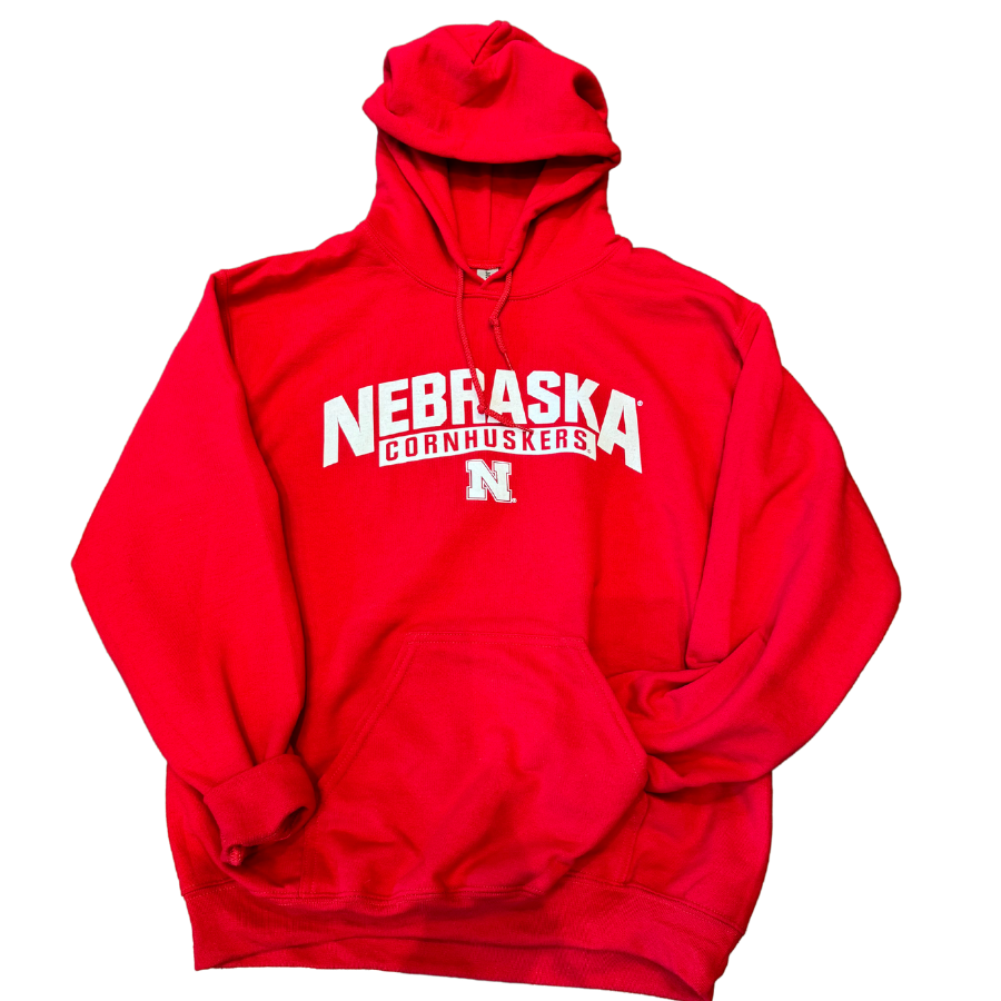 Nebraska Cornhusker Hoodie | Red | Soft Heavy Blend Material | GBR Apparel | Licensed University Of Nebraska at Lincoln Sports Apparel | Multiple Sizes