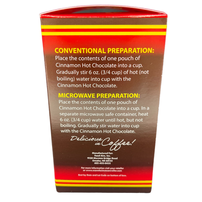 Cinnamon Hot Chocolate | 8 single servings 1 oz. Packets | Premium Dark Chocolate | Warm Madagascar Cinnamon | Perfect For Sharing With Family & Friends | Cup Of Pure Comfort | Cinnamon Lovers | Mannheim Steamroller Hot Chocolate