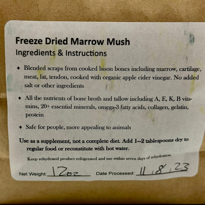 Dog Treats | Bison Marrow Mush Chunks | Made with Lots of Nutrients | Perfect Food for Your Pet | 12 oz. Bag