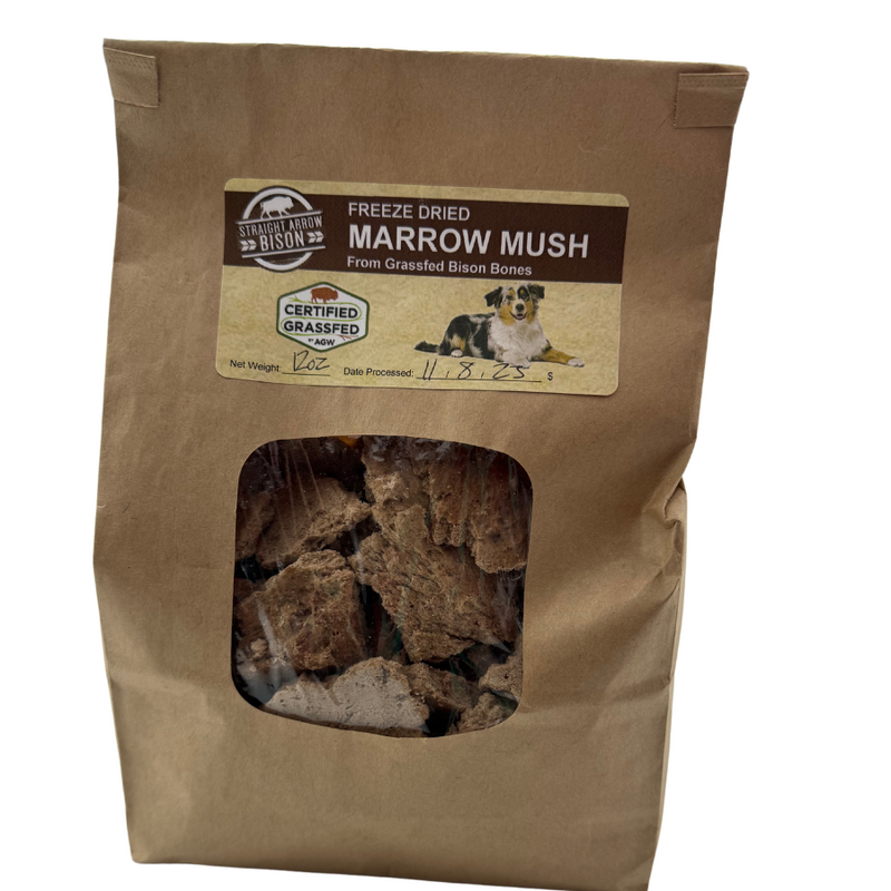 Dog Treats | Bison Marrow Mush Chunks | Made with Lots of Nutrients | Perfect Food for Your Pet | 12 oz. Bag