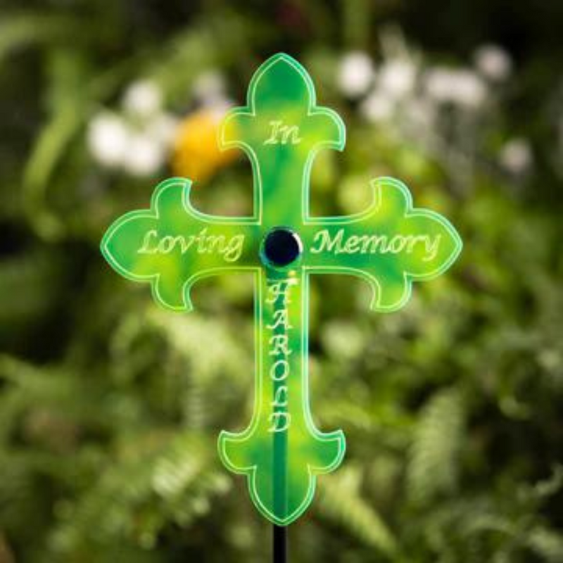 Outdoor Cross | Personalized In Loving Memory Cross Design | Grave Decoration | Yard Decor | Make it Your Own Name | Multiple Colors | Hand Made Cross | 27"X8" Design | Yard Decor | Multiple Colors | Hand Made Cross | 27"X8"