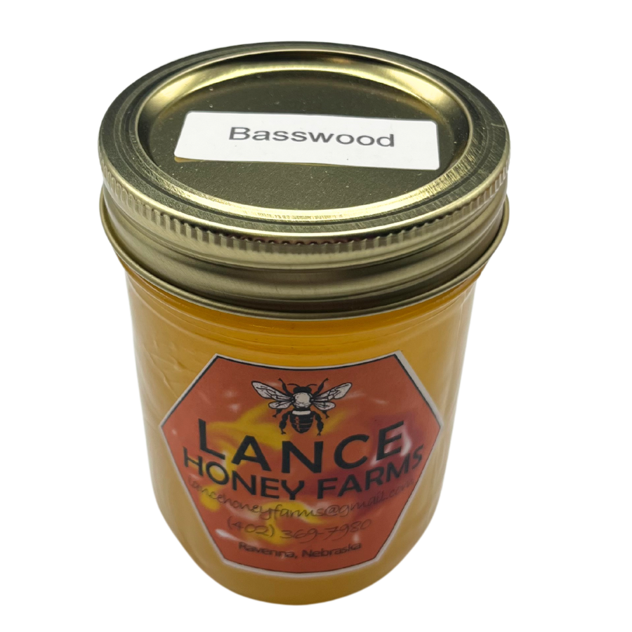 All Natural Raw Honey | Basswood Honey | Mildly Spicy with a Woody Minty Bite | Health Beneficial Honey | Organic Non-GMO Honey | 12 oz Jar