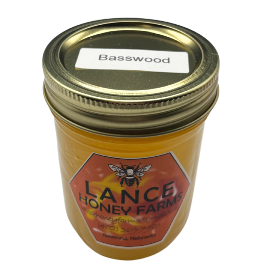 All Natural Raw Honey | Basswood Honey | Mildly Spicy with a Woody Minty Bite | Health Beneficial Honey | Organic Non-GMO Honey | 12 oz Jar