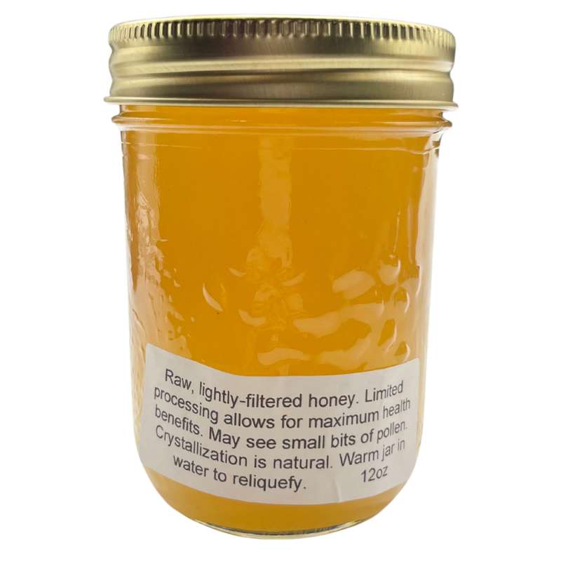 All Natural Raw Honey | Basswood Honey | Mildly Spicy with a Woody Minty Bite | Health Beneficial Honey | Organic Non-GMO Honey | 12 oz Jar