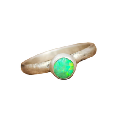 Sterling Silver Green Opal Ring 