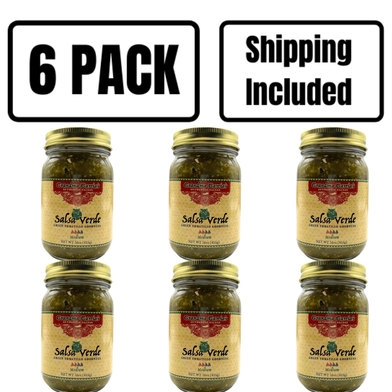 Salsa Verde | Green Tomatillo Salsa | 16 oz. | Gluten Free | Nebraska Salsa | Sweet, Tangy, and Spicy | Try On Chicken, Pork, and Other Recipes | Case of 6 | Shipping Included