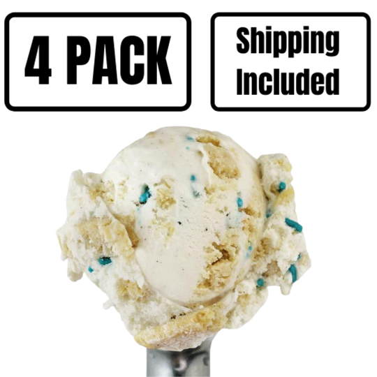 Frosted Sugar Cookie Ice Cream | One Pint | Nut-Free | Limited Time | Sweet Sugar Cookie Ice Cream With Cookie Pieces & Festive Sprinkles | Sweet Treat | Nebraska Ice Cream | Delivered Frozen | 4 Pack | Shipping Included