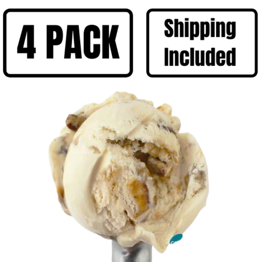 Butter Pecan Ice Cream | One Pint | Gluten Free | Traditional Butter Pecan Ice Cream With Chewy Praline Pieces | Mouthwatering Brown Sugar Coating | Smooth & Creamy  | 4 Pack | Shipping Included