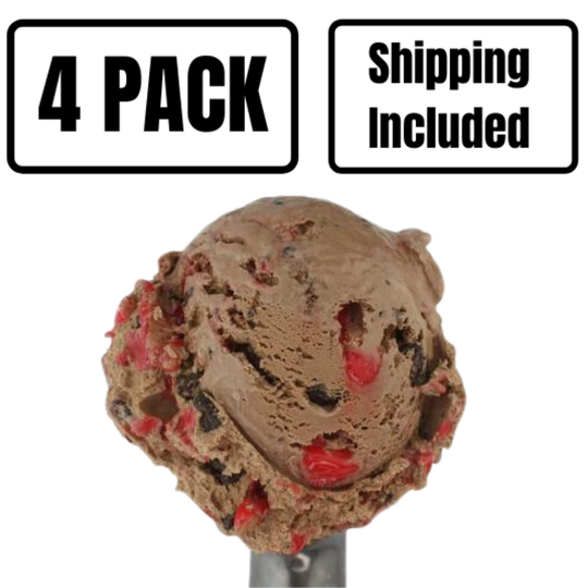 Peppermint Mocha Ice Cream | One Pint | Nut Free | Mix Of Chocolate Coffee Ice Cream With Chocolate Cookie Crunch & Refreshing Peppermint Pieces | Burst Of Flavor | Winter Wonderland Delight | Nebraska Ice Cream  | 4 Pack | Shipping Included