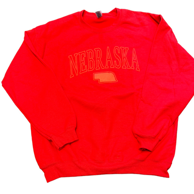 Nebraska Crew Neck | Red on Red | Perfect for Nebraska Fans | Gift for Nebraska Lovers | Comfy, Soft Material | Pairs With All Outfits | Cute, Sporty Crew Neck