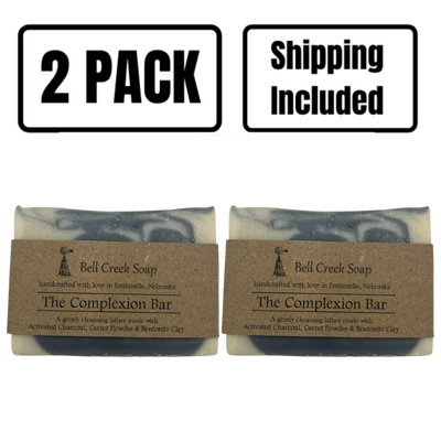 Complexion Soap | 5-6.5 oz. Bar | Essential Vitamins and Minerals | Made with Goat's Milk | Natural Ingredients | Exfoliating | Nebraska Soap | Made with Love, Not Chemicals | Cleanses Pores | Heals Dry & Cracked Skin | | Pack of 2 | Shipping Included