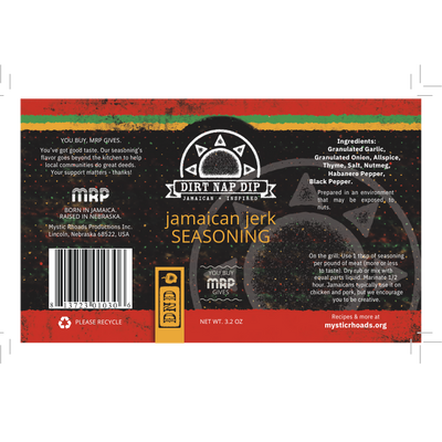 Jamaican Jerk Seasoning | 3.2 oz. | Dirt Nap Dip | Nebraska Seasoning | You Buy, We Give 100% | Great As A Dry Rub or Marinade | Well-Suited for Chicken, Pork, Beef, Veggies | Locally Sourced Ingredients | All Natural Ingredients