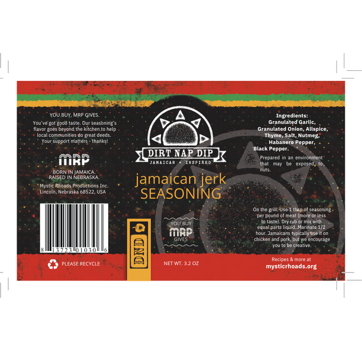 Jamaican Jerk Rub | 3.2 oz. | Nebraska Seasoning | Purchase With A Purpose | Great As A Dry Rub or Marinade | Well-Suited for Chicken, Pork, Beef, Veggies | Locally Sourced Ingredients | Vibrant Caribbean Blend | 6 Pack | Shipping Included