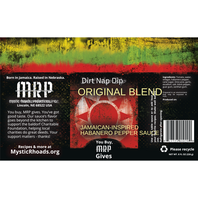Dirt Nap Dip Original Blend Hot Sauce | 8 oz. Bottle | You Buy, We Give 100% | Nebraska Hot Sauce | Packed With Spice | Adds A Zing of Spicy Goodness | Traditionally Used on Chicken and Pork | Habanero-Infused Burn | Jamaican-Inspired Flavor