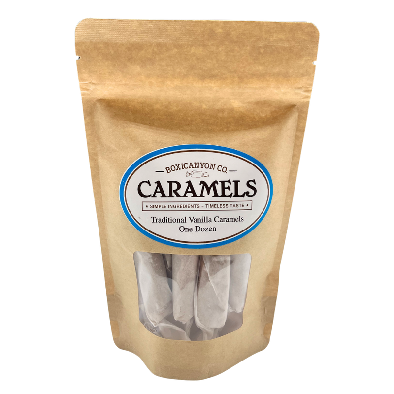 Traditional Vanilla Gourmet Caramel Bag | Sweet, Creamy Caramel | Simple Ingredients, Timeless Taste | Perfect For Sharing With Loved Ones | Buttery, Smooth, & Sweet | Gourmet Nebraska Caramels | 2 Pack | Shipping Included