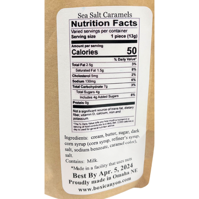 Thai Ginger Sea Salt Caramels Bag | One Dozen | Soft & Chewy | Bright, Fresh Ginger Flavor | Perfect Balance Between Ginger & Sea Salt | Sweet & Salty Combination | Nebraska Caramels | 2 Pack | Shipping Included