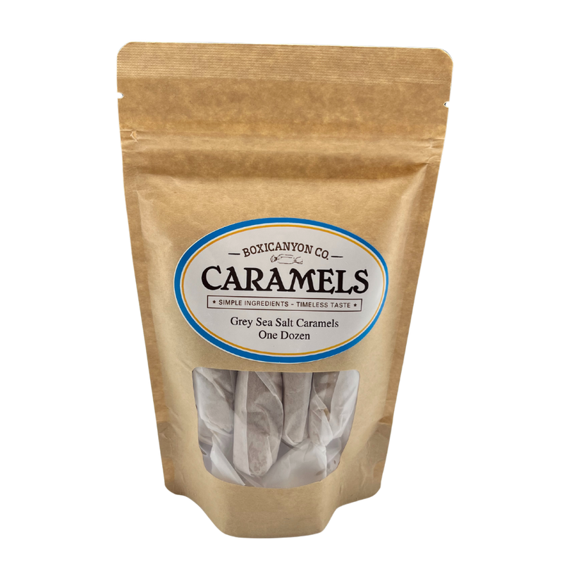 Grey Sea Salt Cream Gourmet Caramels Bag | One Dozen | Perfect Amount Of Sweet & Salty | Soft, Chewy Caramel Chews | Made With The Best French Grey Sea Salt | Salted Caramel | Nebraska Recipe | Irresistible | 2 Pack | Shipping Included