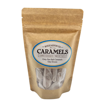 Grey Sea Salt Cream Gourmet Caramels Bag | Soft, Chewy, & Rich | Gourmet Vanilla Caramel Dusted In French Grey Sea Salt | Nebraska Caramels | Perfect Sweet & Salty Balance | Irresistible Flavor | 3 Pack | Shipping Included