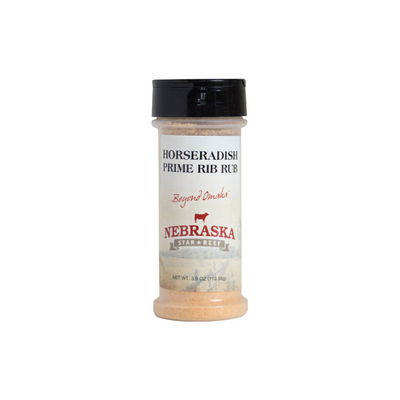Horseradish Prime Rib Rub | 3.9 oz. Bottle | Well Suited Seasoning For Ribeyes Or Prime Ribs | Adds Accent Of Flavor To Proteins | Classic Steak Seasoning | Nebraska Spice | Made In The USA