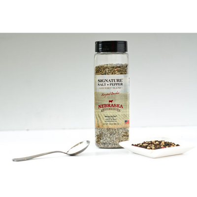 Salt + Pepper Blend | 24 oz. | Gourmet Blend Of Black & White Pepper And Sea Salt Flakes | Delicious Blend Of Herbs & Spices | Comes Together For The Ultimate Steak Experience | 3 Varieties of Peppercorns | Steak Seasoning | 3 Pack | Shipping Included