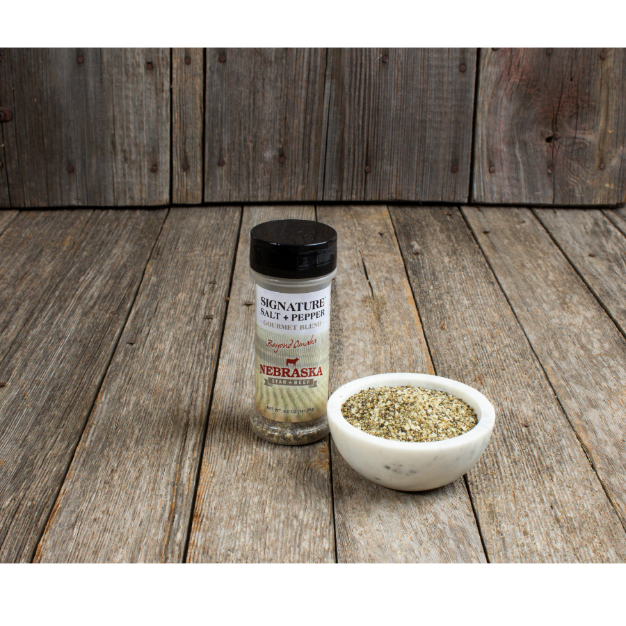 Salt + Pepper Blend | 5 oz. | Black & White Peppercorns With Premium Sea Salt Flakes | Elevates Flavor Of Meat & Vegetables | A Classic, Elevated | Nebraska Seasoning