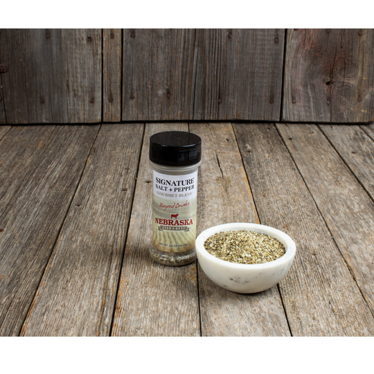 Salt + Pepper Blend | 5 oz. | Black & White Peppercorns With Premium Sea Salt Flakes | Delicious On Vegetables & Protein | A Classic, Elevated | Nebraska Seasoning | 6 Pack | Shipping Included