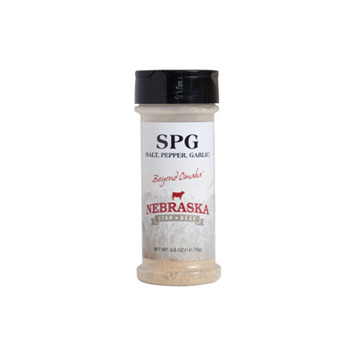 Salt, Pepper, Garlic Seasoning | 5 oz. Bottle | Adds A Bold Flavor To Any Dish | Savory Garlic Blended With Black & White Pepper | Meat & Vegetable Spice | Nebraska Seasoning | Carefully Crafted | 3 Pack | Shipping Included