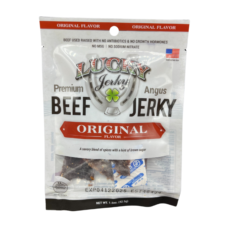 Beef Jerky | 1.5 oz. Bag | Original Flavor | Tender, Generously Seasoned Jerky Snack | Thickly Sliced Beef | Consistent Flavor, Texture, & Tenderness | All Natural | Savory Blend Of Spices | Lean Nebraska Angus Beef | Perfect Quick Snack