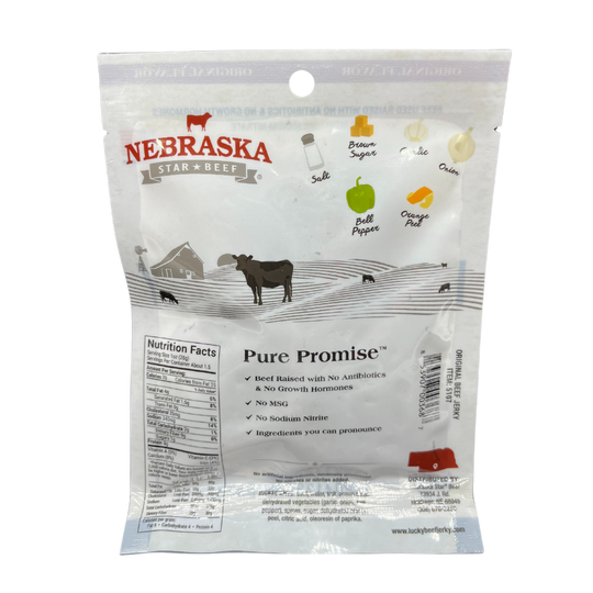 Beef Jerky | 1.5 oz. Bag | Original Flavor | Expertly Seasoned Jerky Snack | Thickly Sliced Beef | Consistent Flavor, Texture, & Tenderness | All Natural | Perfect Medley Of Spices | Tender Nebraska Angus Beef | High Protein | 6 Pack | Shipping Included