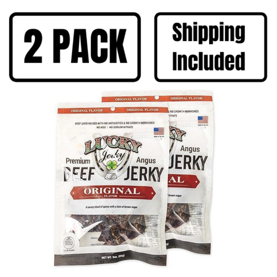 Original Beef Jerky | 3 oz. Bag | Savory Medley Of Beef, Smoke, & Seasoning | Single Source Cattle | High Protein Grab-And-Go Snack | Expertly Cut, Trimmed, & Seasoned | Nebraska Jerky | 2 Pack | Shipping Included