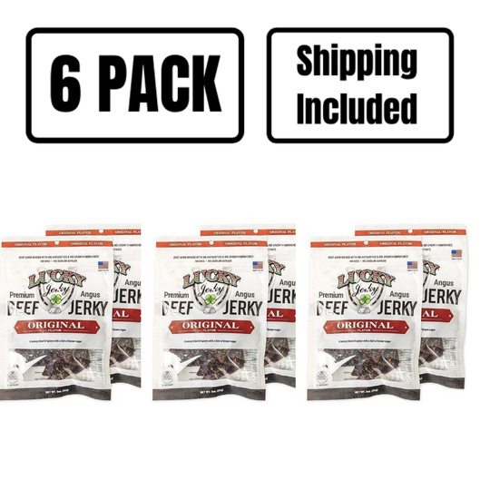 Beef Jerky | 3 oz. Bag | Original Flavor | Simple, Savory Flavor | Single Source, Hand Selected Cattle | Perfect Quick, High Protein Snack | Expertly Cut, Trimmed, & Seasoned | Nebraska Beef Jerky | 6 Pack | Shipping Included