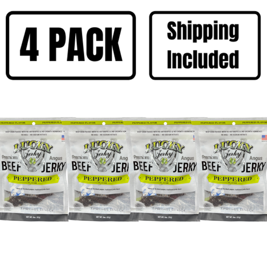 Black Pepper Beef Jerky | 3 oz. Bag | Big, Bold Flavor | Made From Hand Selected, Single Source Cattle | Tender, Thick Cut Slices | Nebraska Beef | Convenient Snack | 4 Pack | Shipping Included