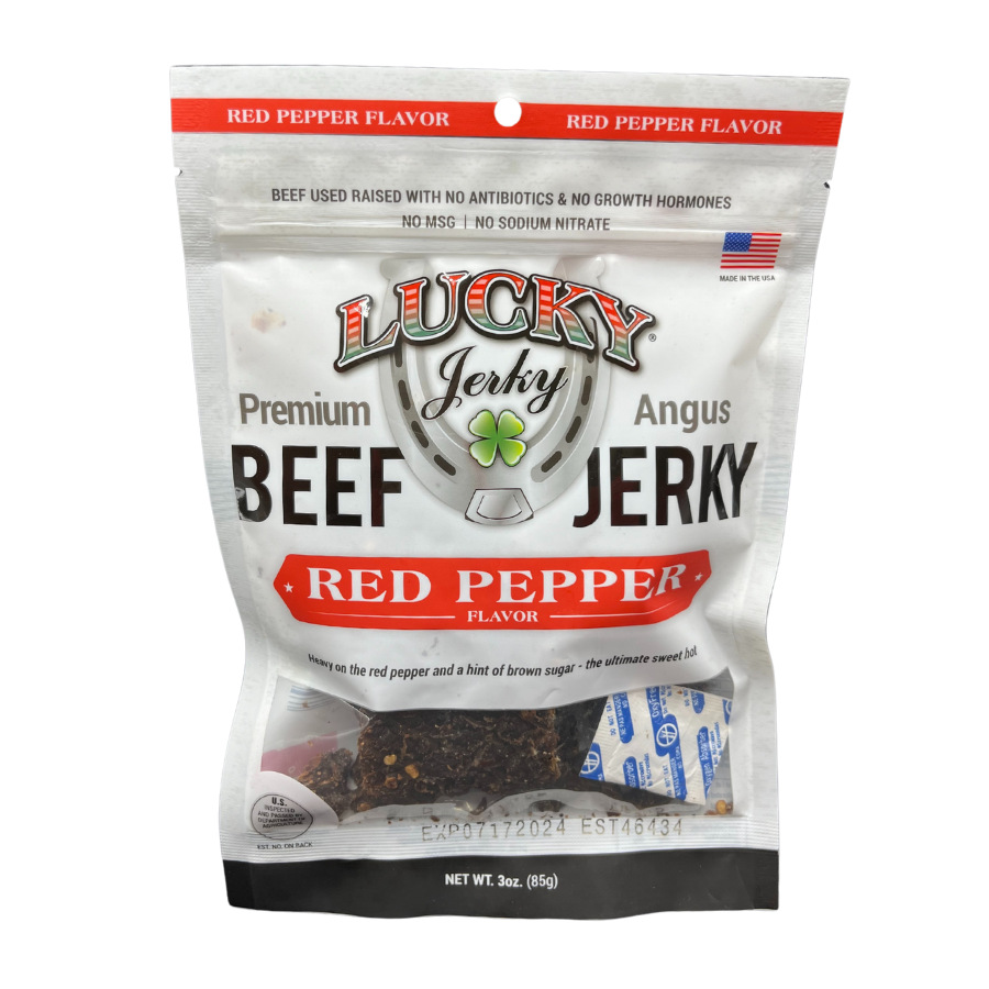 Red Pepper Beef Jerky | 3 oz. Bag | Perfect Balance Of Beef, Pepper, & Brown Sugar | Tender Meat | Burst Of Bold, Spicy Flavor | All Natural | Cooked To Perfection | Single Sourced, Hand Selected Cattle | Rich Source Of Natural Protein