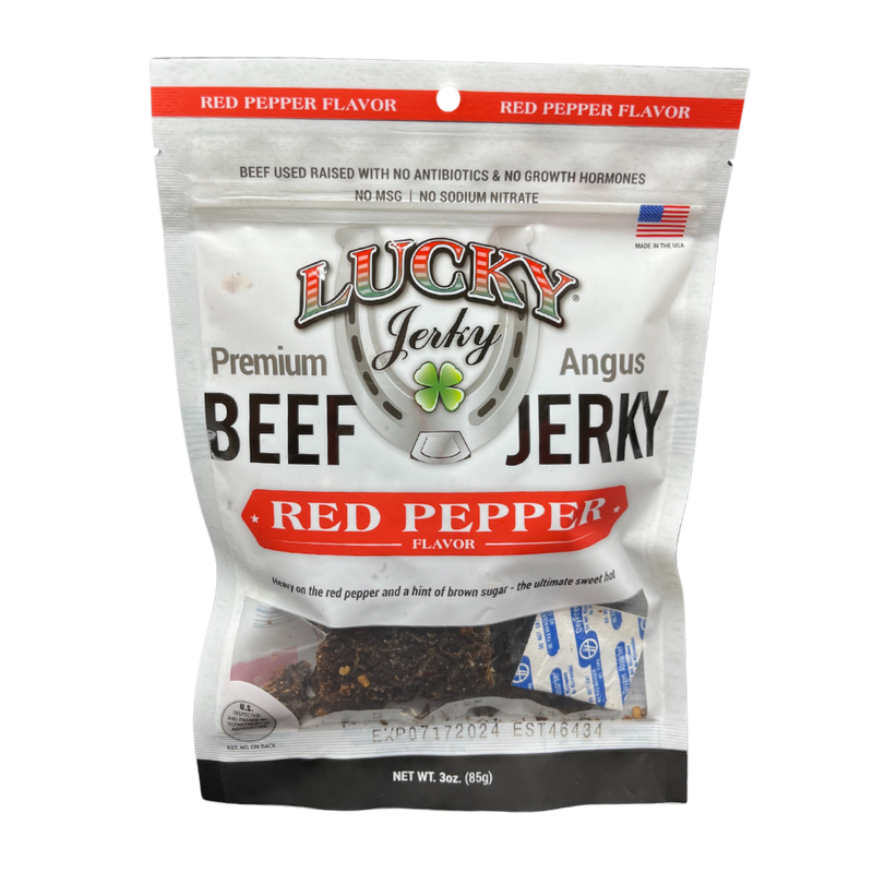 Red Pepper Beef Jerky | 3 oz. Bag | Savory & Sweet Blend Of Beef, Pepper, & Brown Sugar | Tender, Thick Cut Pieces | Spice Lovers&