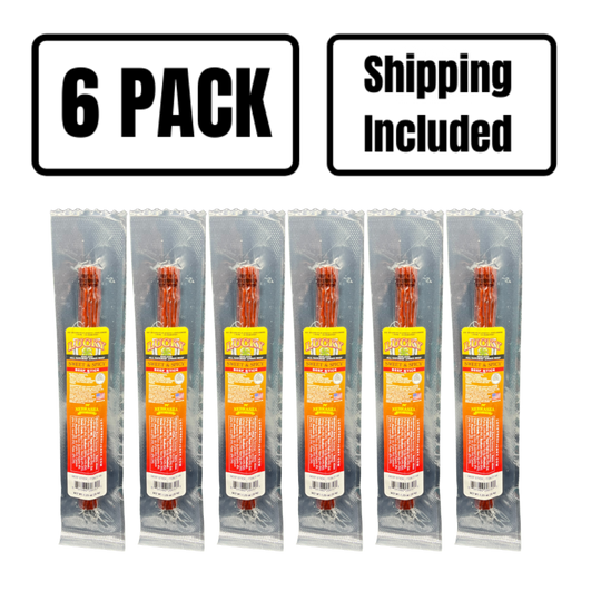 Sweet & Spicy Beef Stick | 1.25 oz. | Tender Beef Jerky Coated In Savory Teriyaki & Red Pepper Flakes | Cooked To Perfection | Easy, Quick On-The-Go Snack | High Protein | Nebraska Beef | 6 Pack | Shipping Included