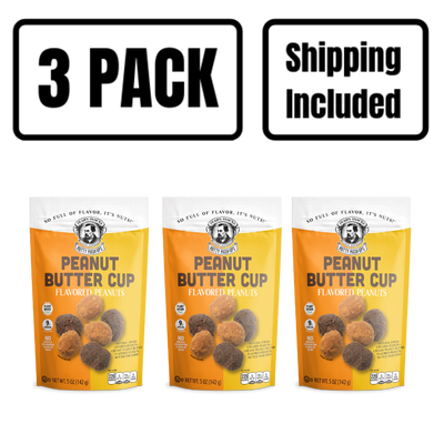 Peanut Butter Cup Flavored Peanuts | Crunchy Peanuts Coated In A Smooth, Velvety Blanket of Peanut Butter | Mouthwatering Snack | Sweet & Salty | Packed With Natural Protein | 3 Pack | Shipping Included