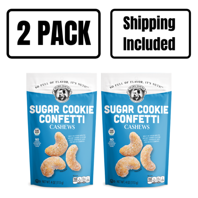 Sugar Cookie Confetti Cashews | Sweet, Buttery Cashews Infused With Sugar Cookie Dust | Rainbow Sprinkled | Ultimate Sweet Snack | Plant-Based |  2 Pack | Shipping Included