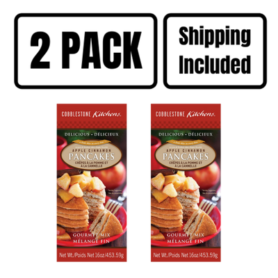 Apple Cinnamon Pancake Mix | Made with Real Apples | 16 oz. | 2 Pack | Shipping Included | Easy to Follow Instructions | Comfort Breakfast Food