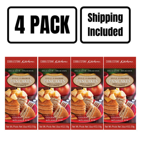 Apple Cinnamon Pancake Mix | 16 oz | 4 Pack | Shipping Included