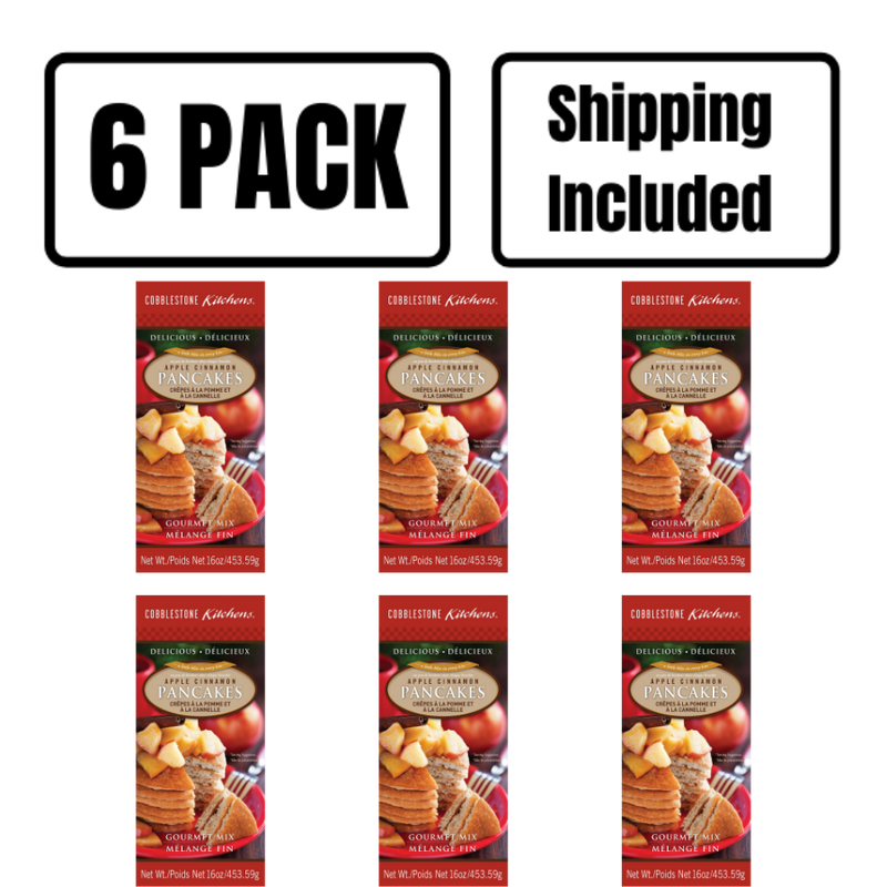 Apple Cinnamon Pancake Mix | 16 oz. | Apple & Spice Twist On Traditional Pancakes | 6 Pack | Shipping Included | Easy to Make | Made in Nebraska
