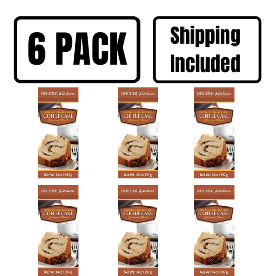 Chocolate Cinnamon Swirl Coffee Cake Mix | 14 oz. | 6 Pack | Shipping Included | Moist, Soft | Cobblestone Kitchen