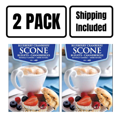 Cranberry-Blueberry Scone Mix | 15 oz. Box | Buttery & Moist | Each Bite Filled With Sweet Blueberries & Cranberries | 2 Pack | Shipping Included | Breakfast Pastry | Pairs Well with Coffee or Tea | Easy to Bake | Gourmet Nebraska Scone Mix