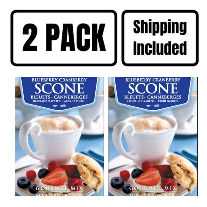 Cranberry-Blueberry Scone Mix | 15 oz. Box | Buttery & Moist | Each Bite Filled With Sweet Blueberries & Cranberries | 2 Pack | Shipping Included | Breakfast Pastry | Pairs Well with Coffee or Tea | Easy to Bake | Gourmet Nebraska Scone Mix