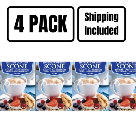 Cranberry-Blueberry Scone Mix | 15 oz. Box | 4 Pack | Shipping Included | Breakfast Pastry | Cobblestone Kitchen