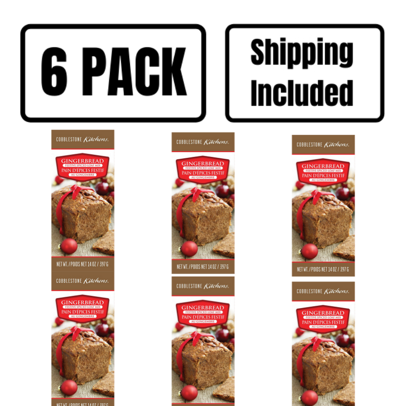 Gingerbread Loaf Mix | Spiced Ginger Bread | 14 oz. Box | 6 Pack | Shipping Included | Moist, Fluffy Cake Mix | Rich, Warm, Spiced Dessert | Pairs Nicely with Coffee or Tea | Try With Butter or Cream Cheese Frosting | Easy to Bake